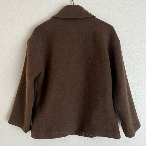 Reformation Rocky Brown Button Front Oversized Shirt Jacket in Nutella Size S - Picture 2 of 7
